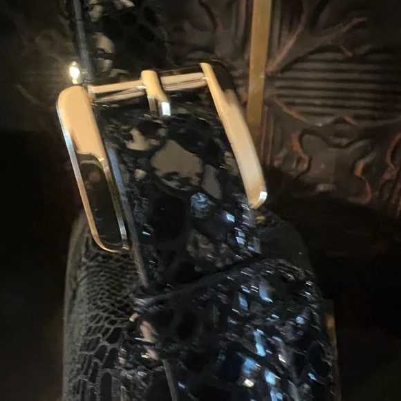 Michael Kors Black Snakeskin Embossed Shoulder Bag NWOT - Picture 5 of 15